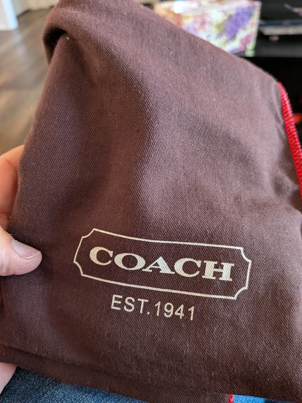 COACH Brown Dust Bag with Logo